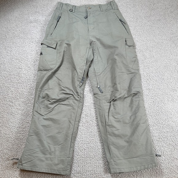Airwalk Snowboard Ski Pants 33x32 Mens Cargo Pants Khaki Insulated Gaiter Snow